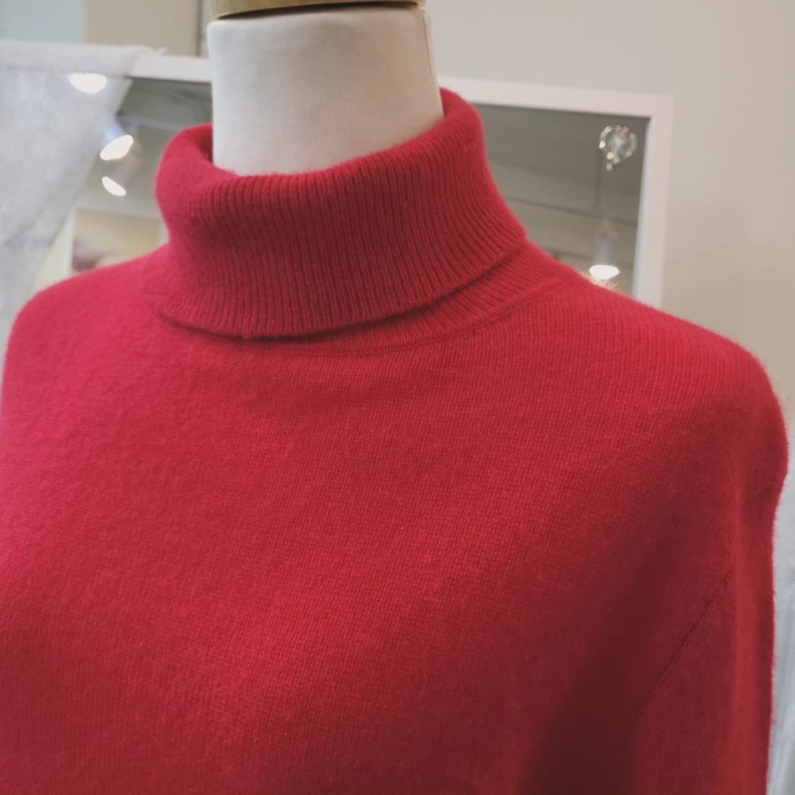 Cashmere 레드 목폴라 캐시100 니트 L 상품이미지7