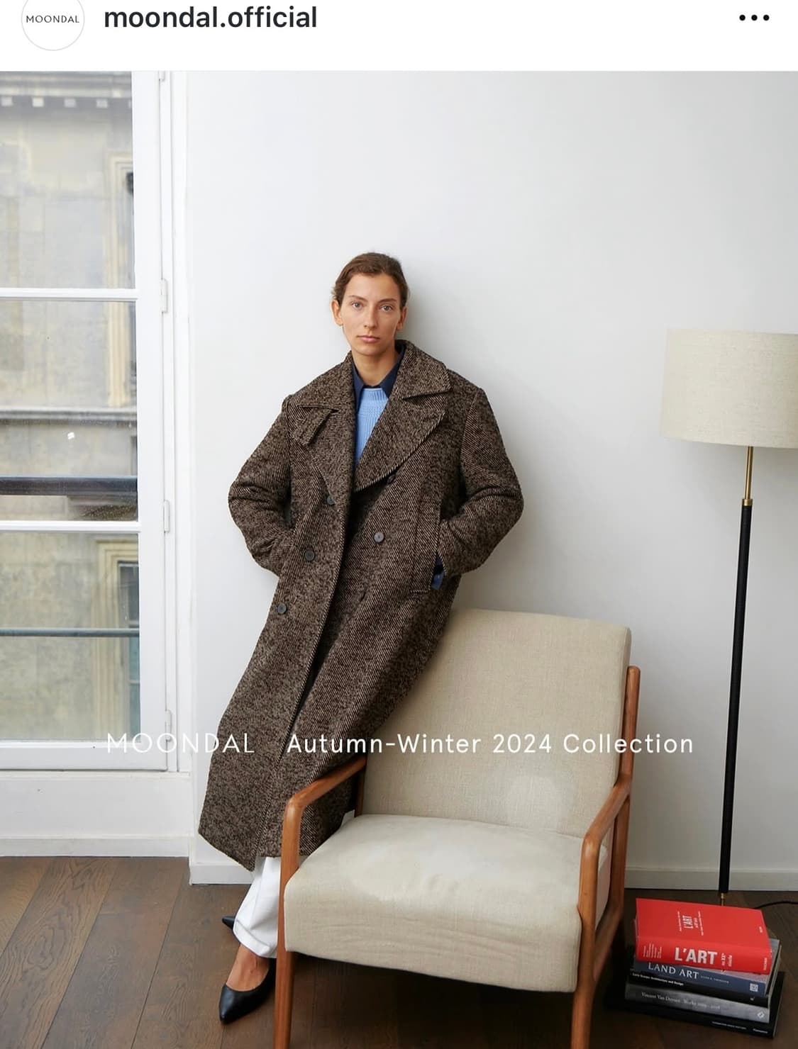 문달 롱 더블코트 브라운 상품이미지1