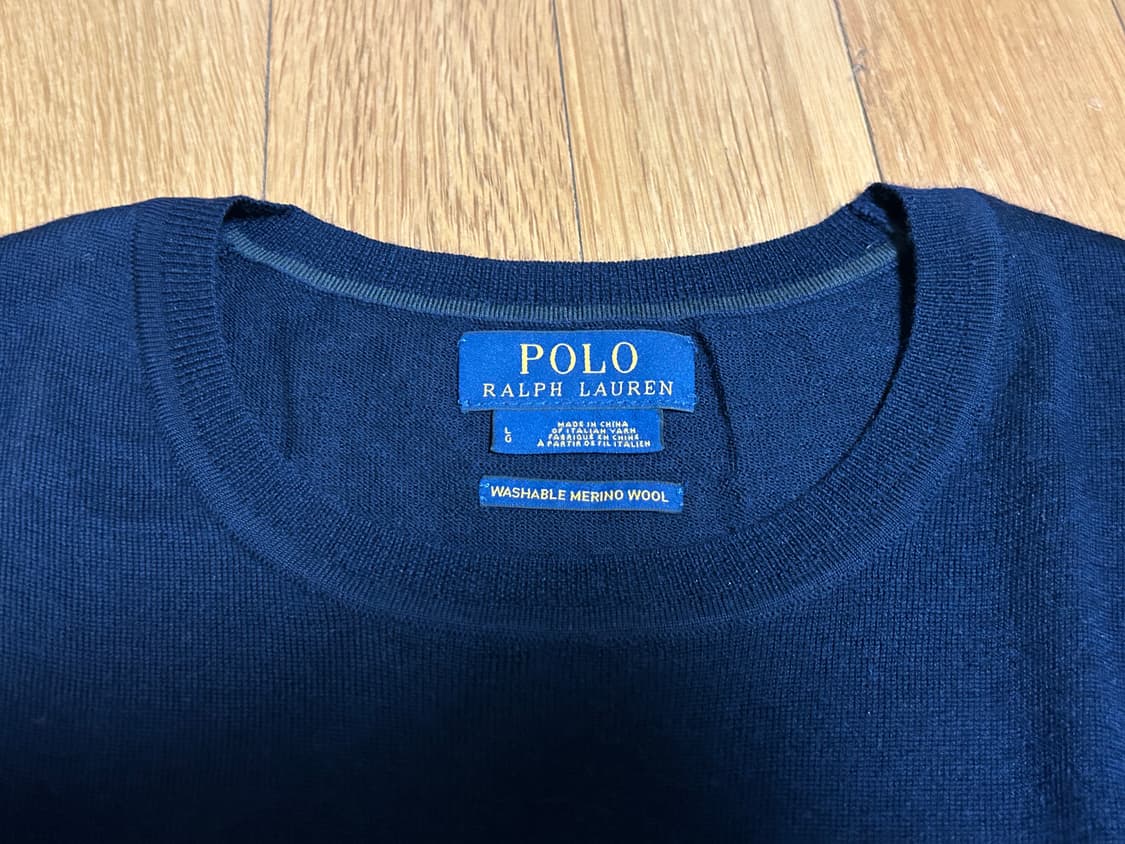 폴로 랄프로렌 워셔블 울 니트 L 네이비 상품이미지3