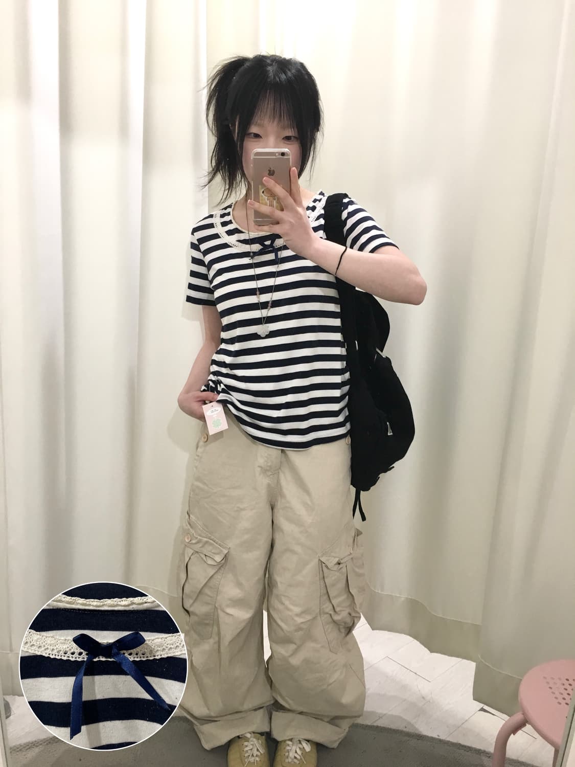 ribbon stripe t-shir 상품이미지1