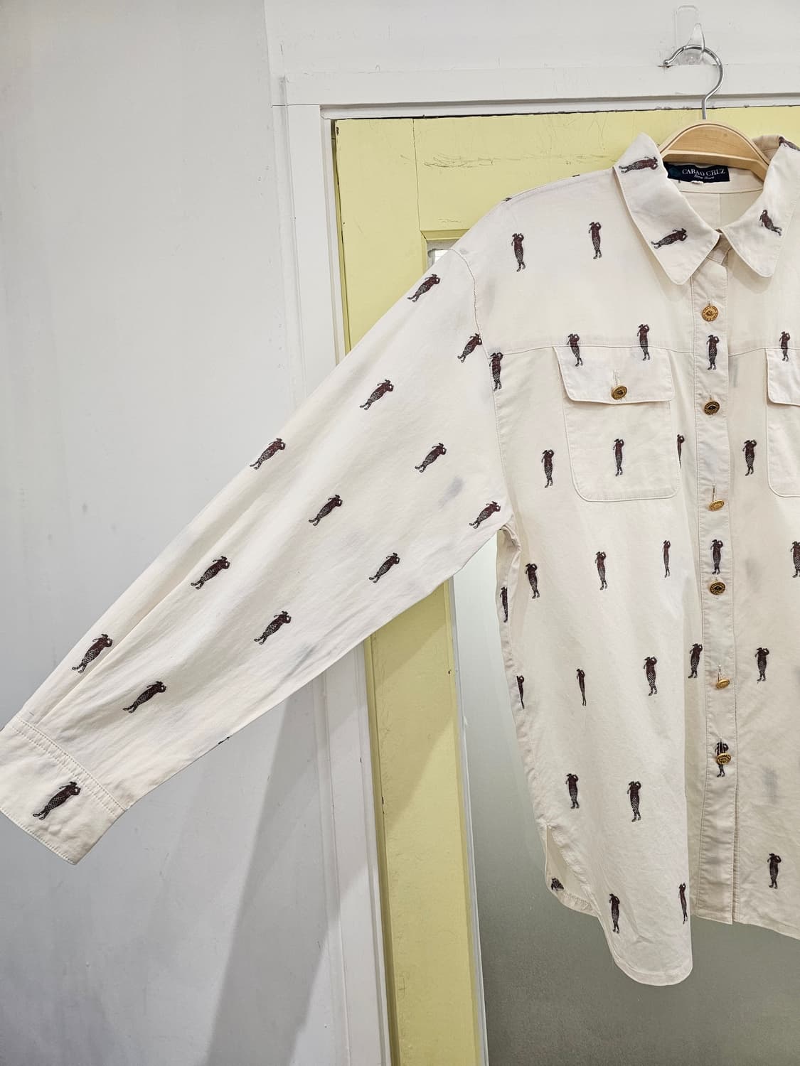 Cara O Cruz 아이보리 골프프린팅 셔츠 상품이미지2