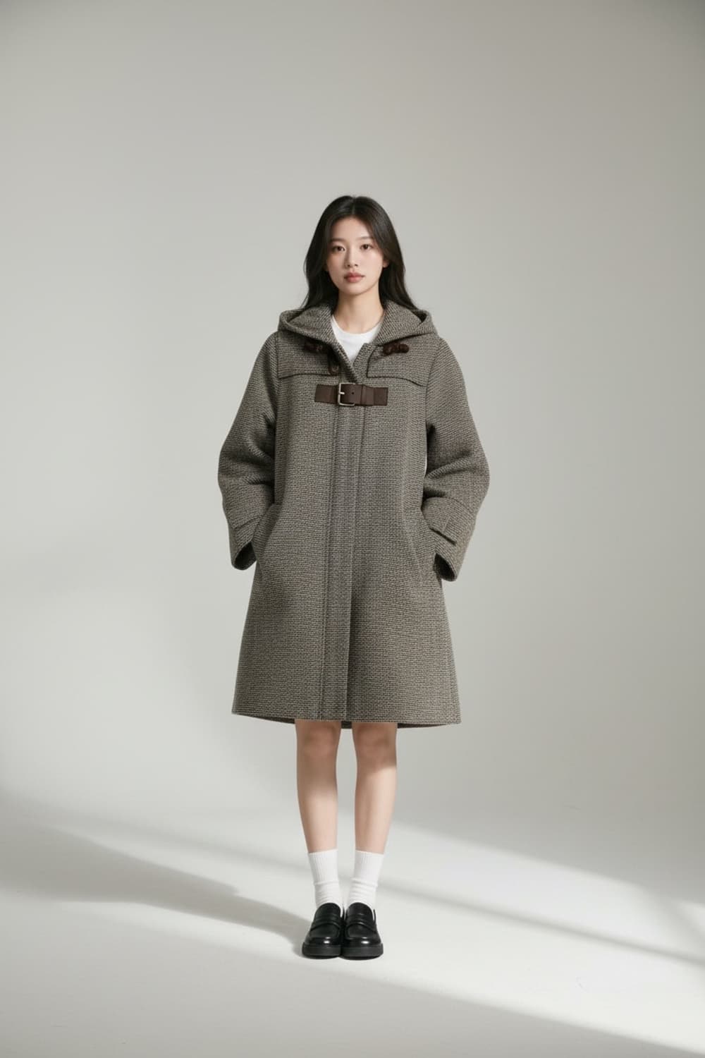 에고이스트 레더장식 후드 코트 M 상품이미지2