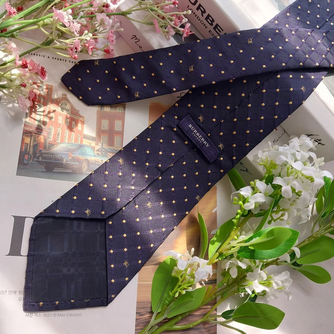 버버리 실크 도트 기마사 자수 넥타이 9.7cm A+등급 K2314 상품이미지4