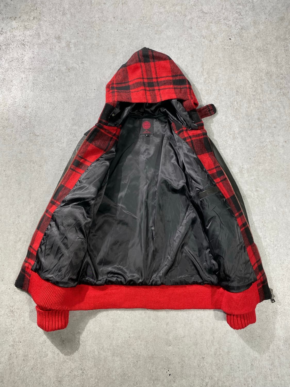 [M] Retro Grade 일본빈티지 투웨이 울 레더 후드집업 자켓 상품이미지6