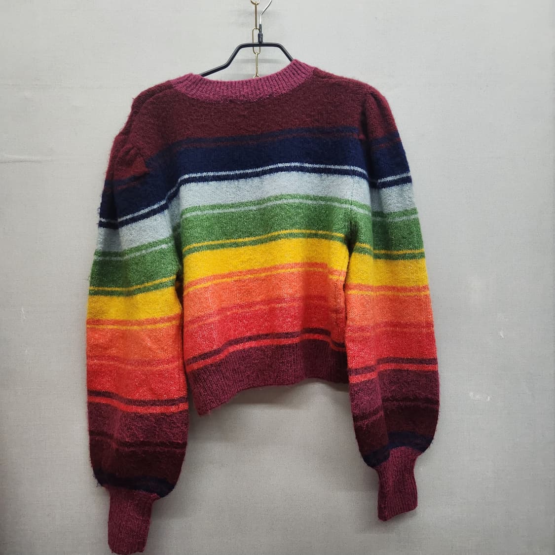 자라 Zara 무지개 스트라이프 크롭 니트 M(M) 상품이미지3