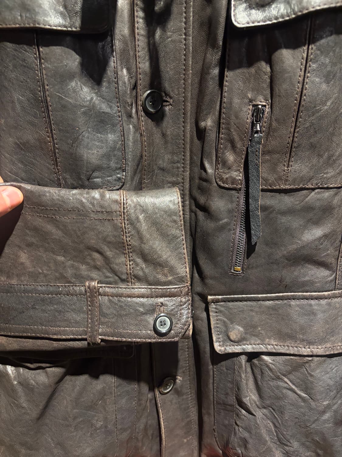 Biker pocket leather jacket / 바이커 레더 자켓 상품이미지6