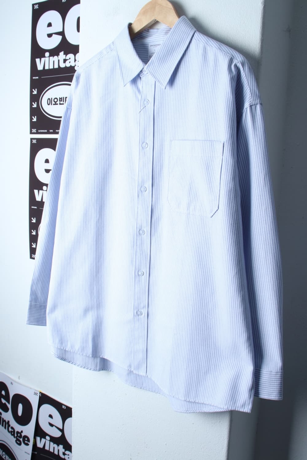 (L-XL) 언탭드 스튜디오 셔츠 남방 새상품 스트라이프-H32634 상품이미지1