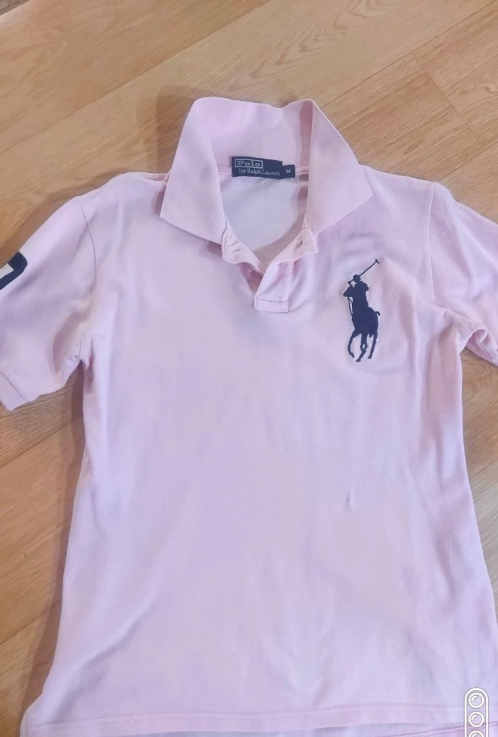 정품 폴로랄프로렌 빅포니 딸기우유색 숫자 카라반팔티 M 상품이미지1