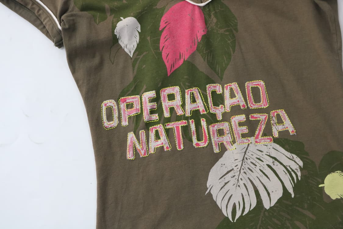 GAS 가스 빈티지 트로피컬 리프 그래픽 브이넥 반팔 티셔츠 (S) 상품이미지5