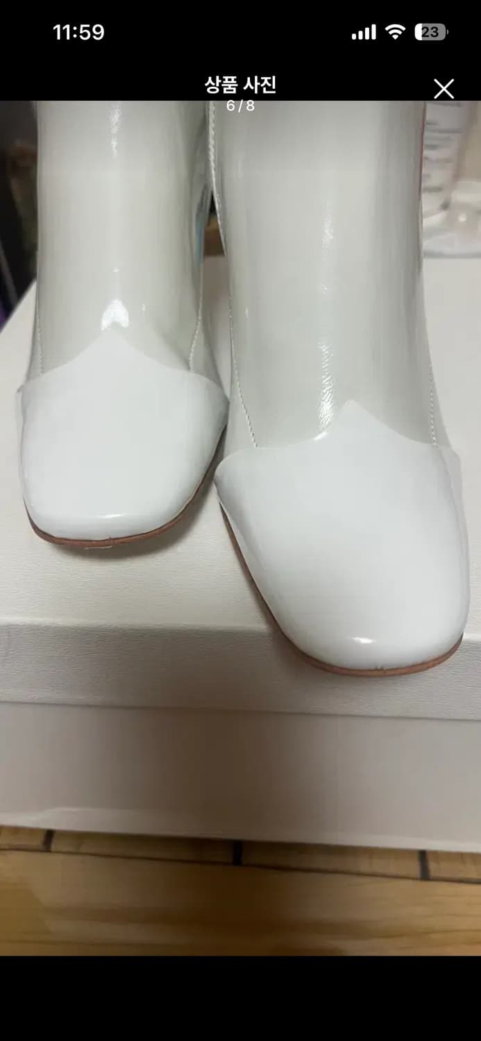 마이아이코 캐롤라인 앵클부츠 화이트페이던트 상품이미지6