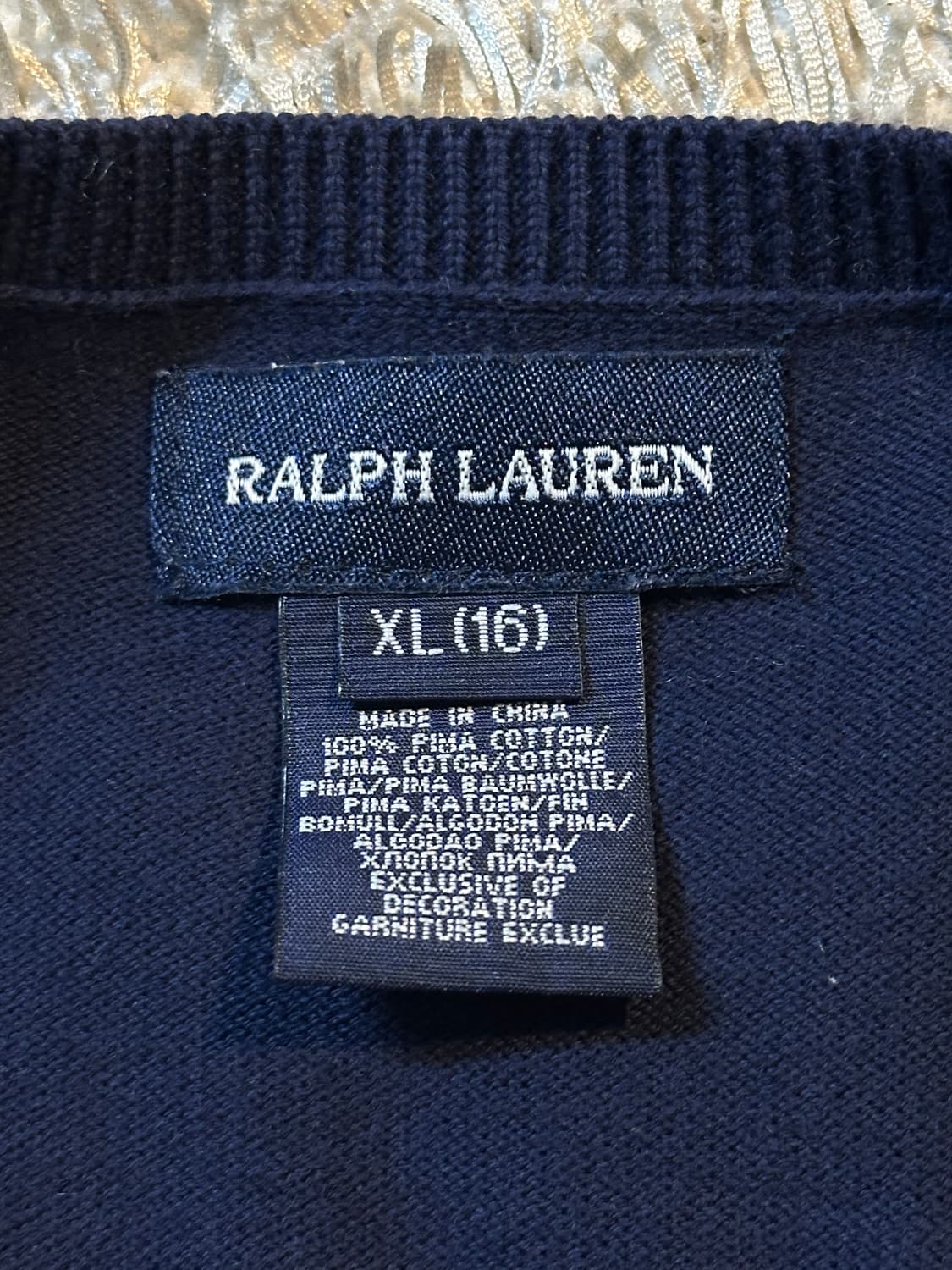 폴로 랄프로렌 걸즈 소매로고 코튼 가디건 네이비 상품이미지5