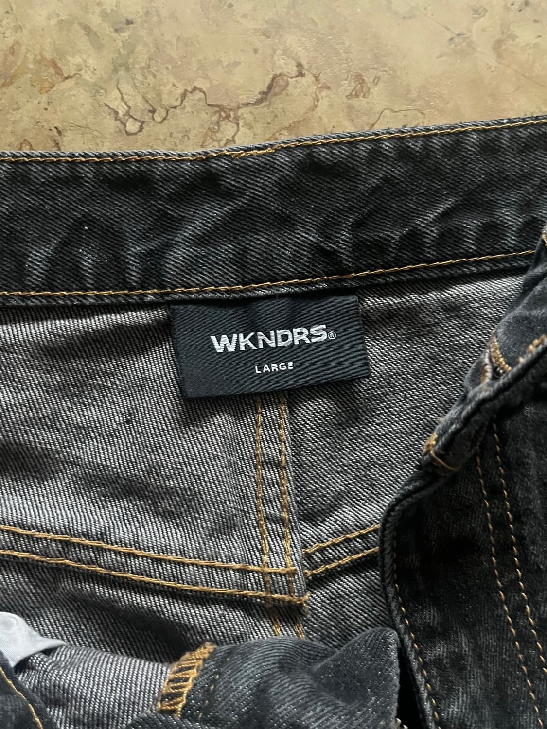 위캔더스 드워프 데님 팬츠 블랙 L 상품이미지3