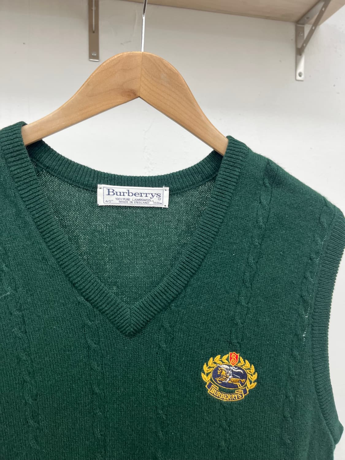 M) 90s BURBERRYS  LAMS WOOL KNIT VEST 상품이미지2