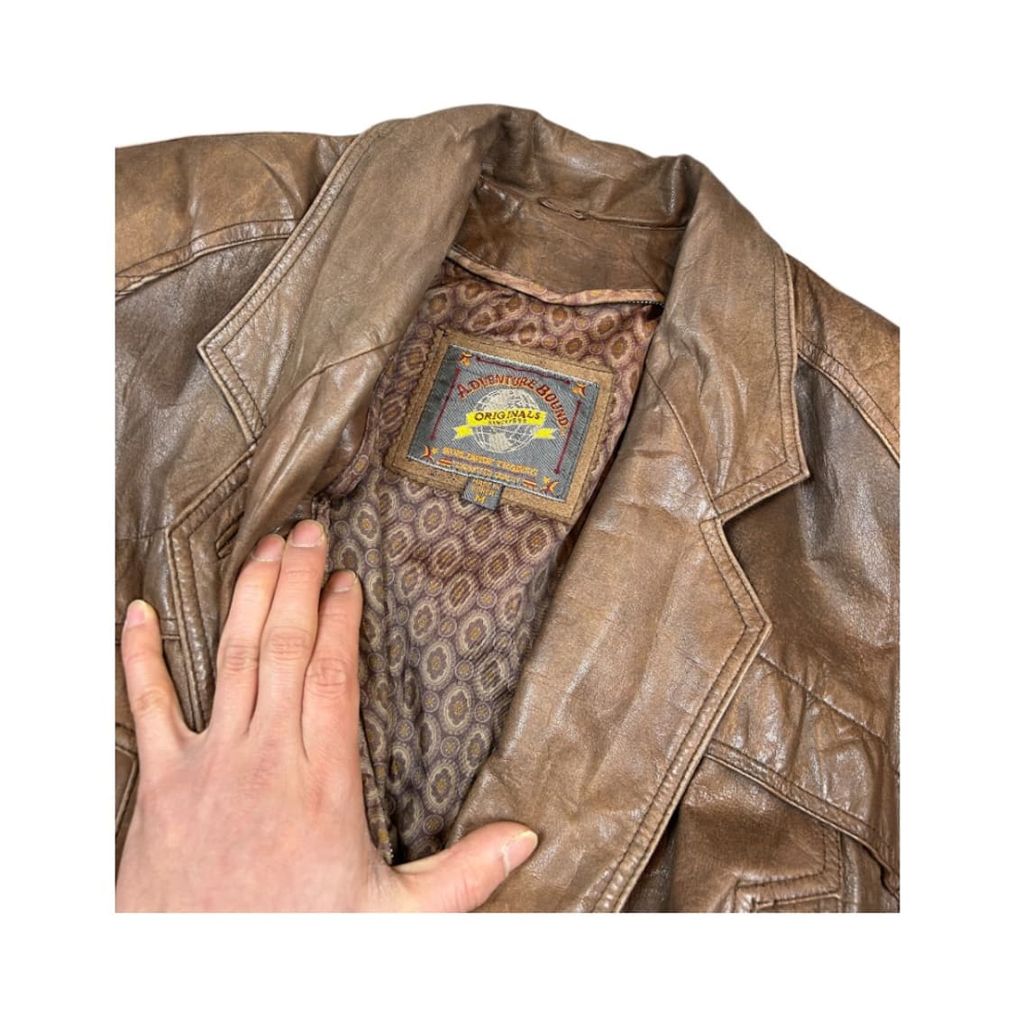 (M) 유럽빈티지 90s 브라운 크롭 레더 자켓 OJ-014 상품이미지4