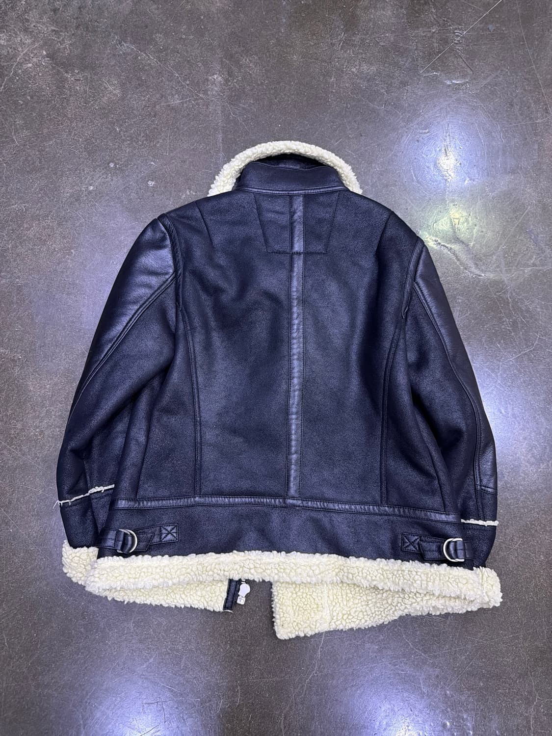 카이아크만 B-3 무스탕 자켓 블랙 L 상품이미지2