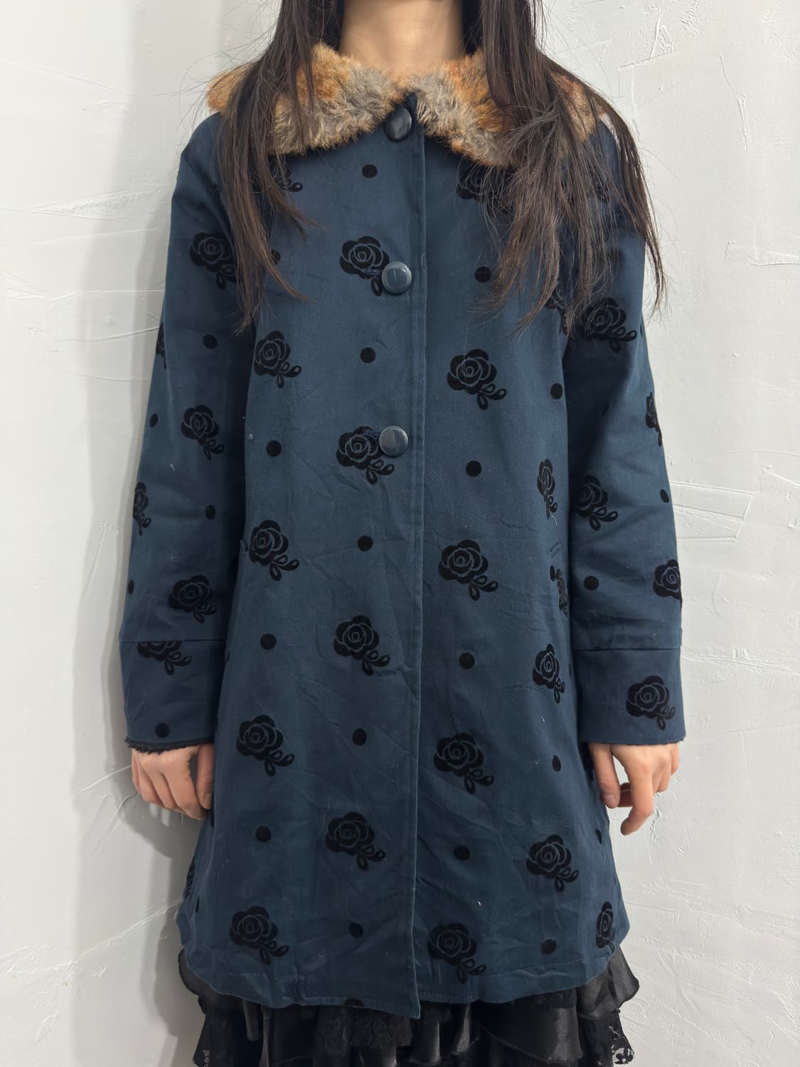 hamble dot&flower fur coat 상품이미지1