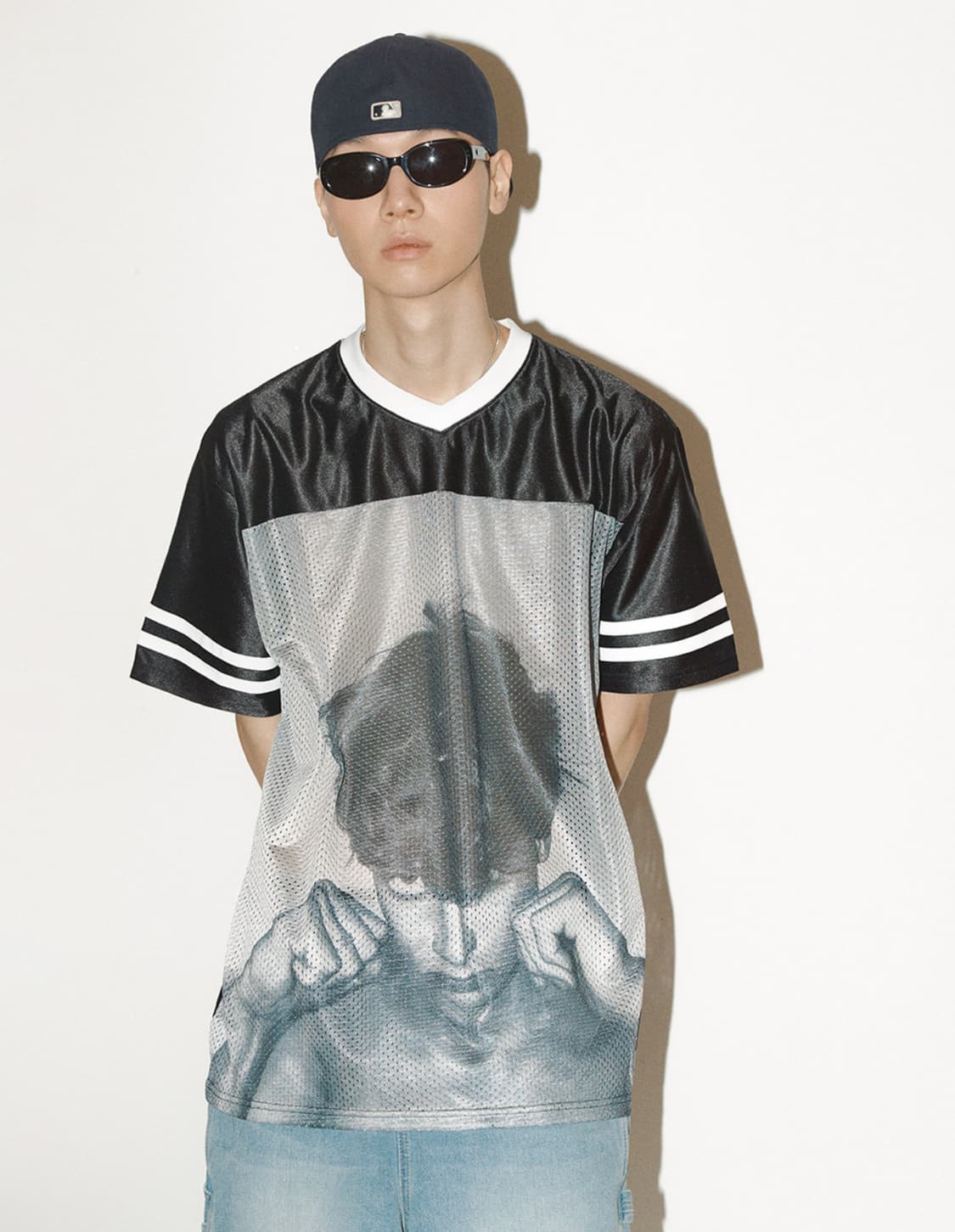 이스트쿤스트 그래픽 메시 티셔츠 블랙 L 상품이미지1