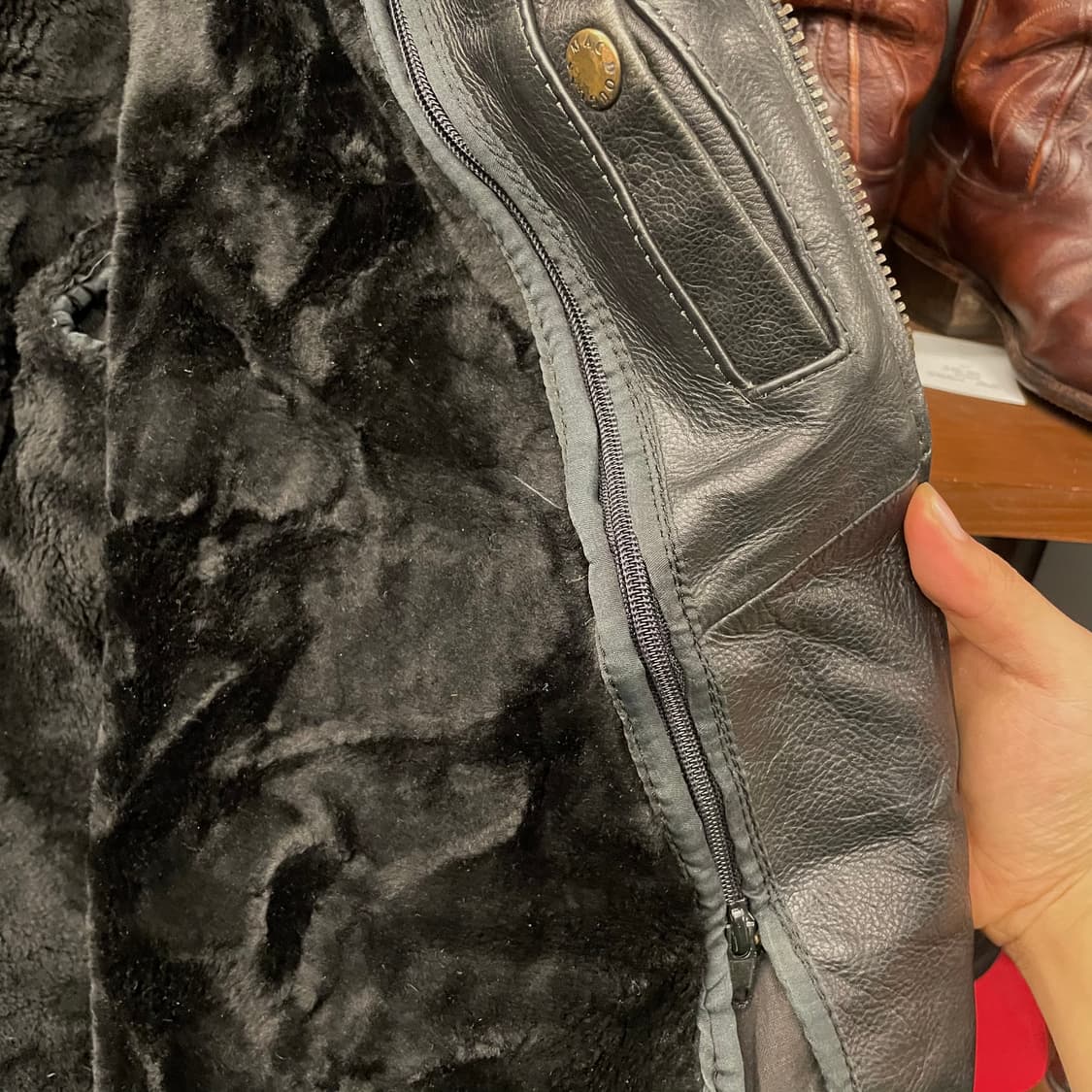 70s Mac Douglas 퍼 내피 플라이트 A2 가죽 리얼 레더 자켓 상품이미지7