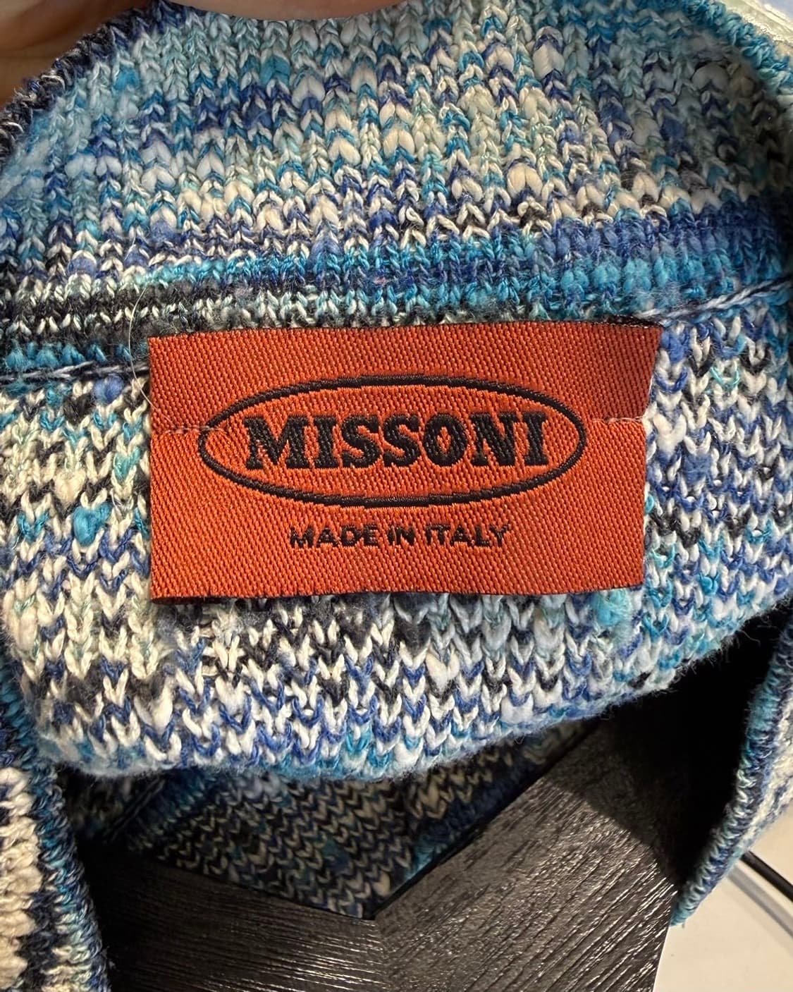 미쏘니 블루 에스닉 패턴 니트 베스트 상품이미지8