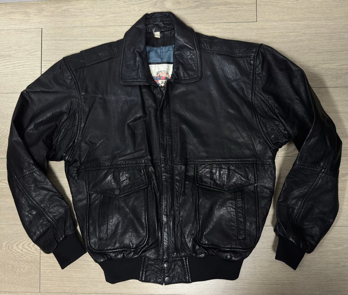 80s 빈티지 Superfortress B-2 가죽 자켓 블랙 L 상품이미지1