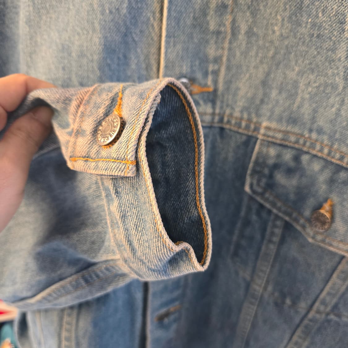 USA 빈티지 데님 자켓 파이어스톤 엠보싱 백프린팅 워크자켓 오버핏 상품이미지6