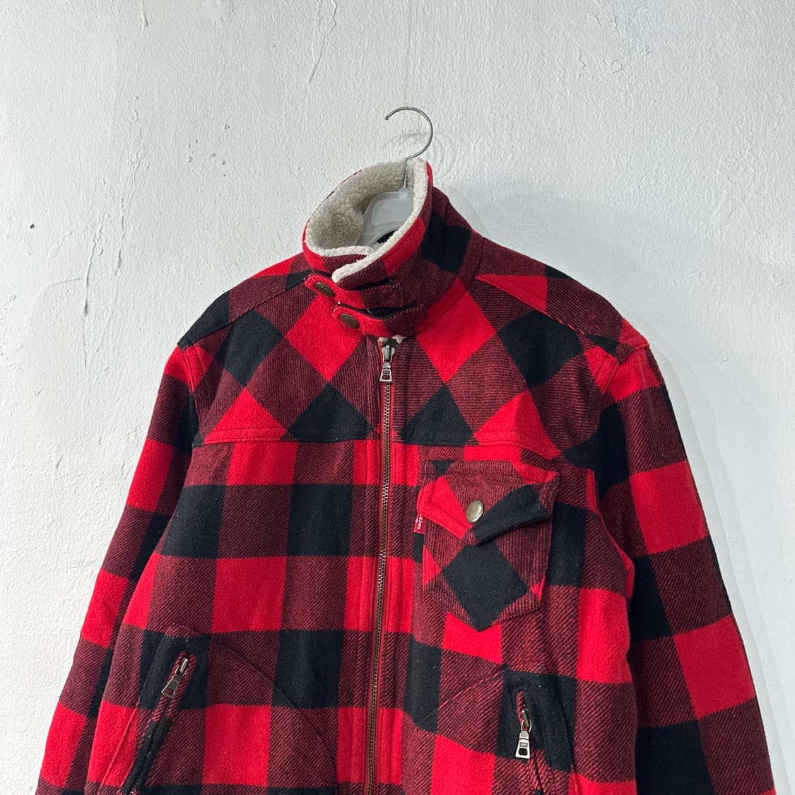 리바이스 타탄체크 양털 자켓 M 상품이미지3