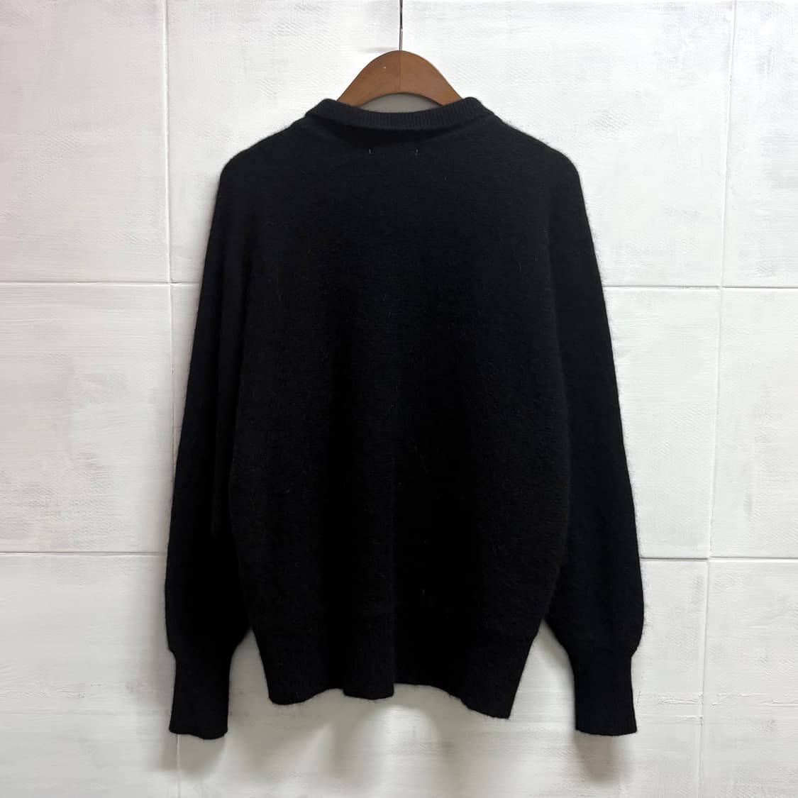 wool 울 블랙 자수 빈티지 피케이 니트  상품이미지4