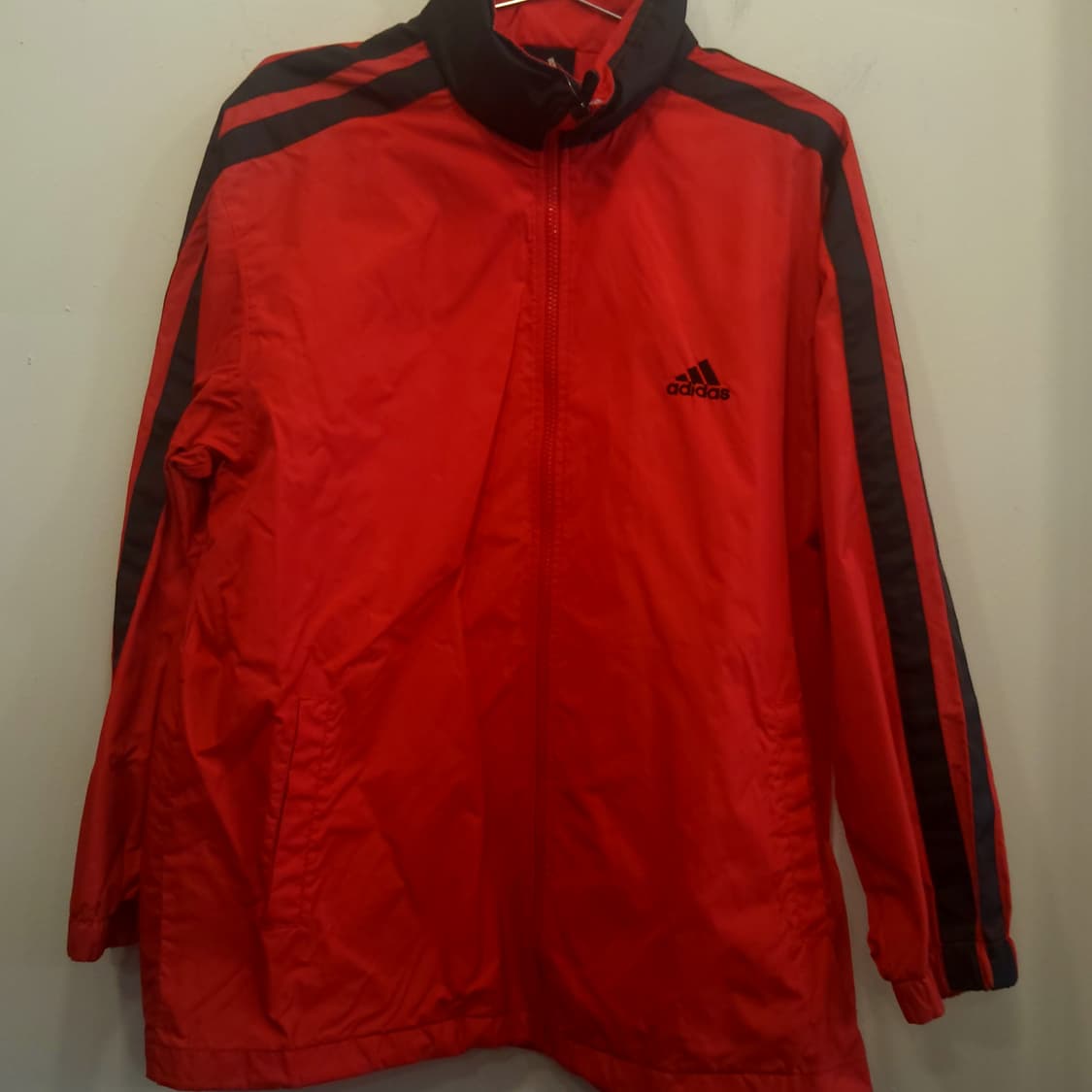 아디다스 레드 삼선 올드 자켓 바람막이 상품이미지2
