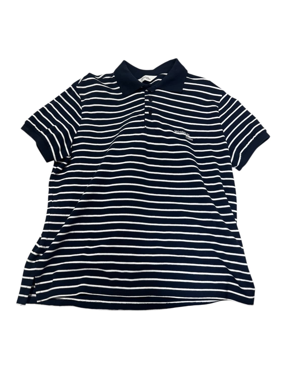 [M] 문선 스트라이프 반팔 카라 티셔츠 pk 네이비 상품이미지2