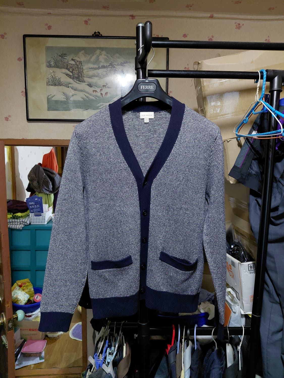 [클럽모나코]울100 가디건 M(95)사이즈 상품이미지1