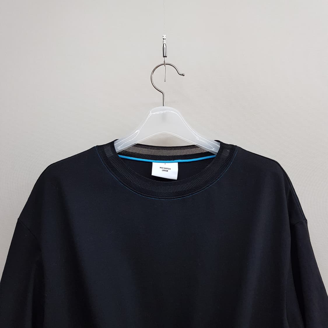 한섬 시스템 배색 스트링 언발란스 믹스드 원피스 S사이즈 상품이미지3