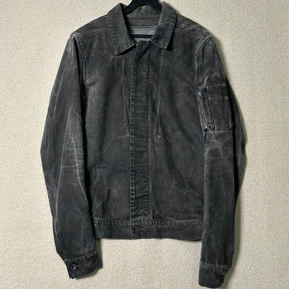 (M) 릭오웬스 다크쉐도우 블랙 데님 트러커 자켓 상품이미지1