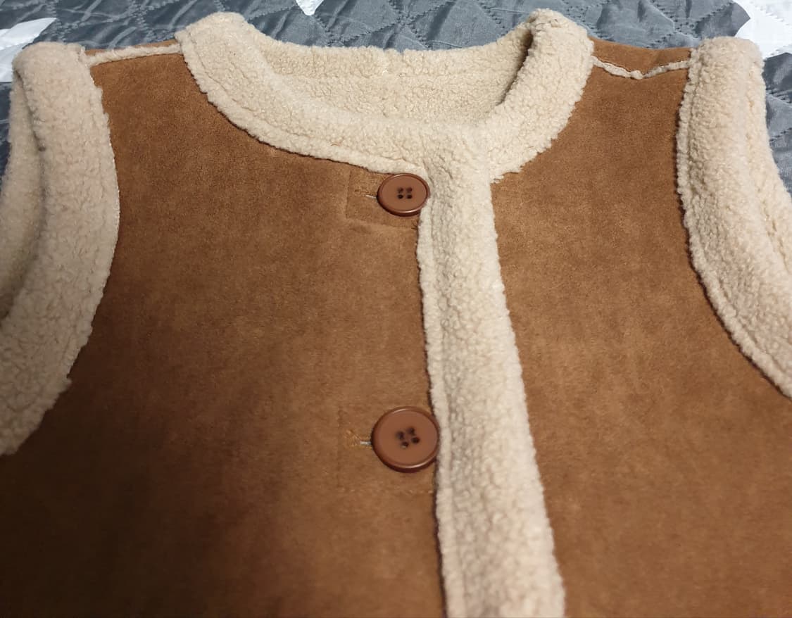 포커스 무스탕 스웨이드 양털 조끼 베스트 브라운 (F) 상품이미지2