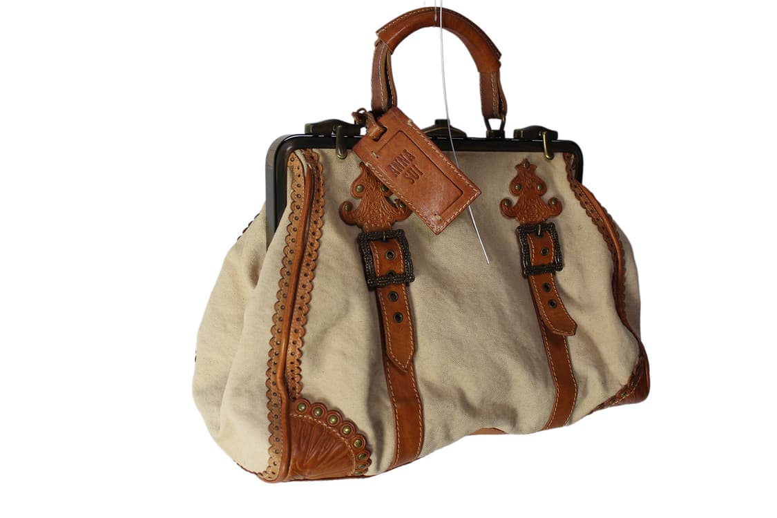 2000s JUICY COUTURE  쥬시꾸뛰르 캔버스 레더 토트백 상품이미지8