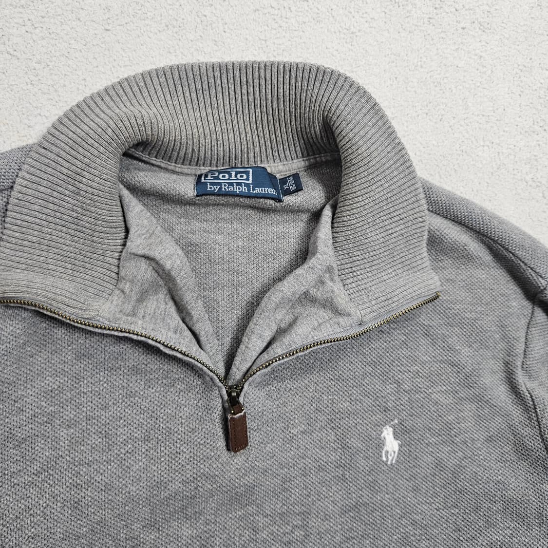 폴로 랄프 로렌 엘보우 패치 반집업 니트 XL 상품이미지3