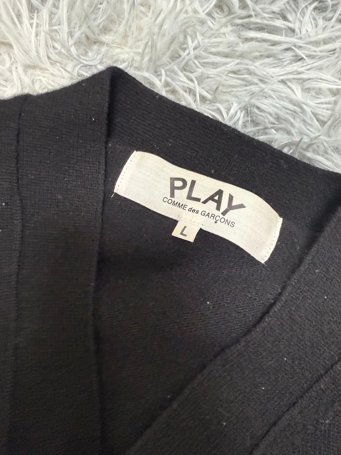 꼼데가르송 가디건 화이트와펜 가디건 L 상품이미지3