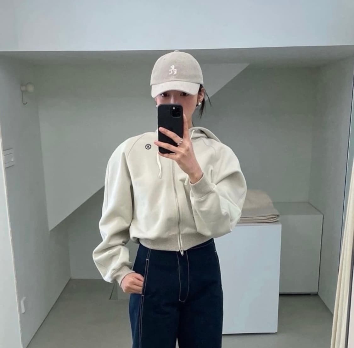 RRACE CROP 후드집업 상품이미지1