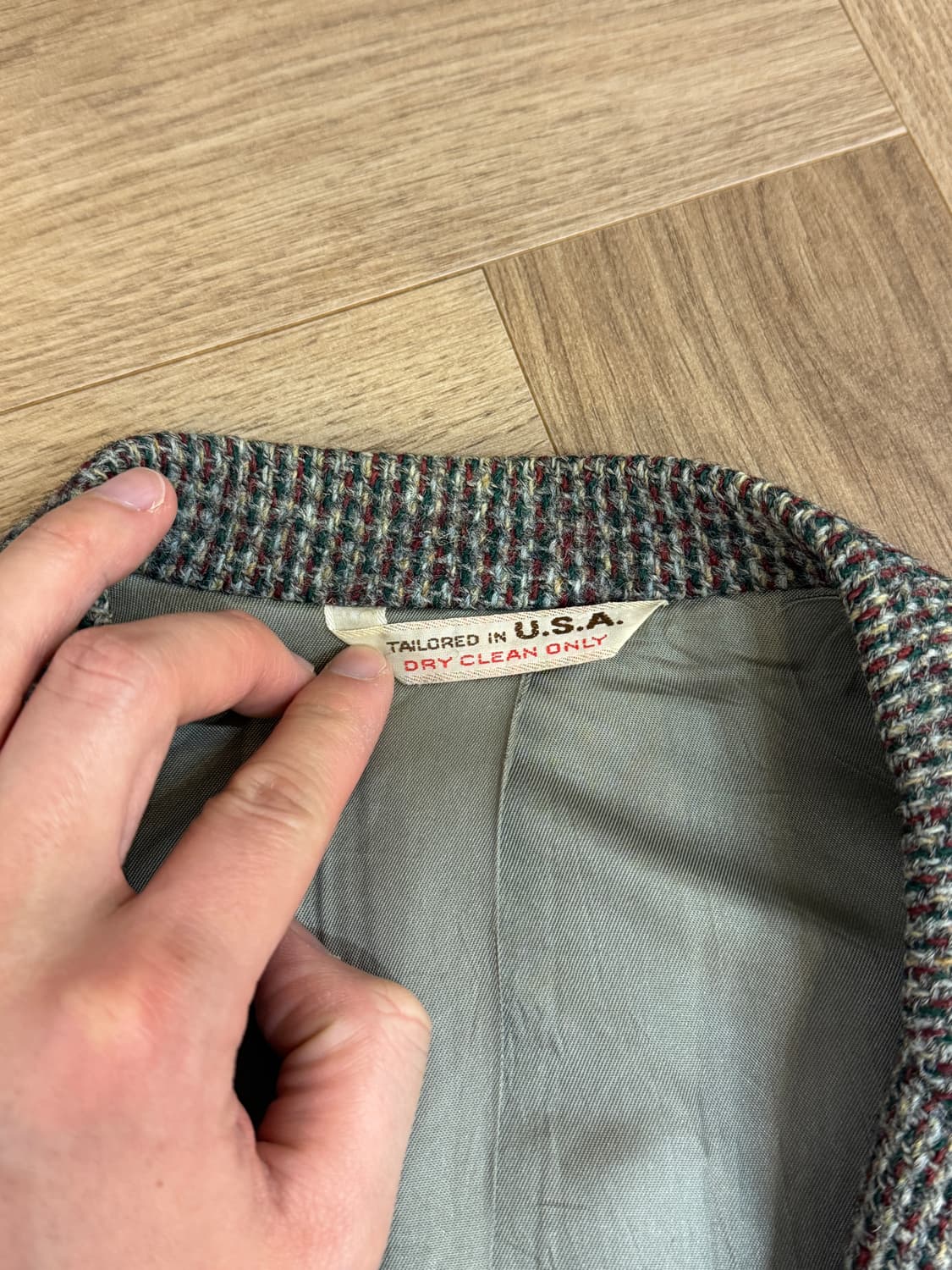 메이드인USA 해리스트위드 체크 울 자켓 상품이미지3