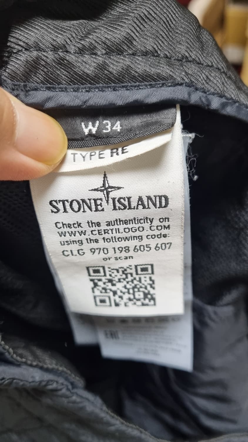 스톤 아일랜드 시어서커 팬츠 블랙 상품이미지5