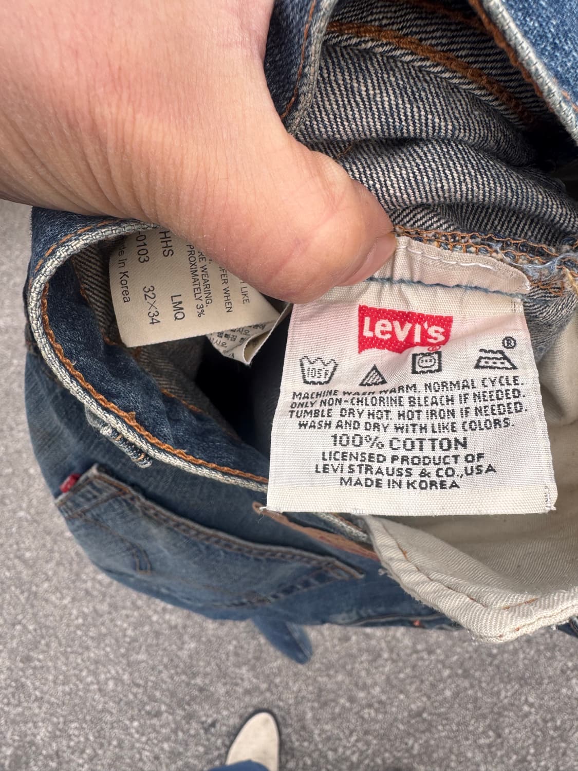 90s 리바이스 빈티지 501 워싱 데님 팬츠 32 상품이미지8