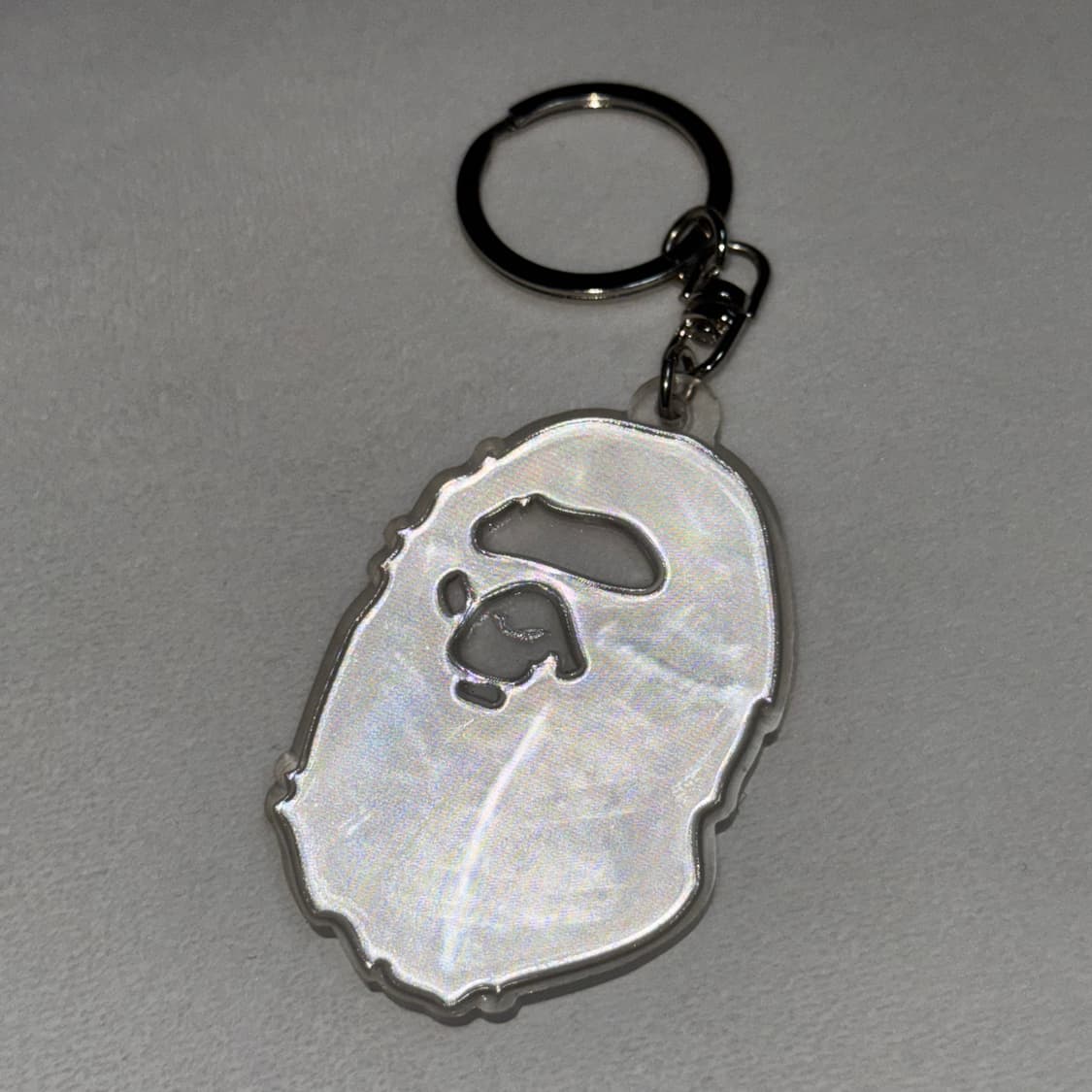 베이프 에이프 헤드 키링 화이트 실버 상품이미지1