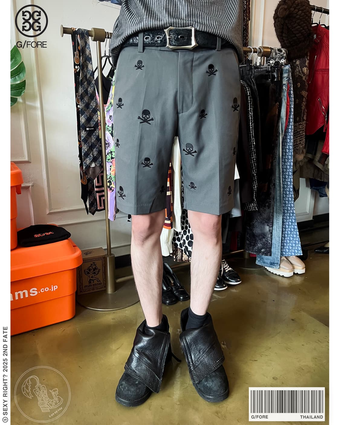 G/FORE Vintage Skull Embroidery Shorts 상품이미지1