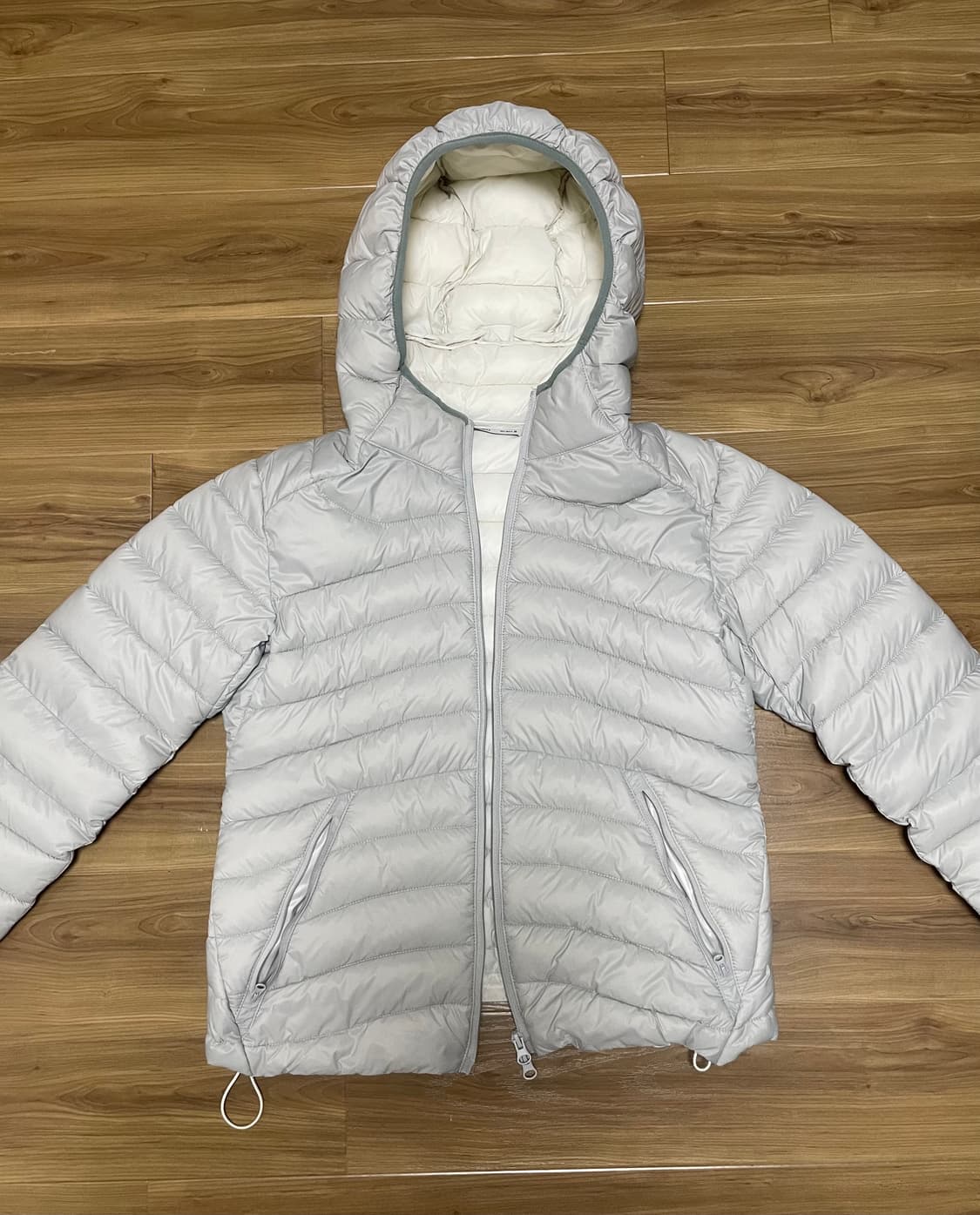 미쏘 배색 경량패딩 상품이미지1