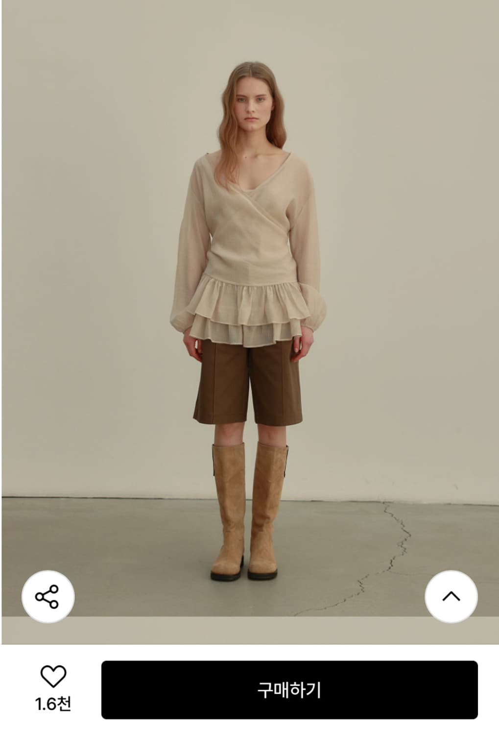 아우로 FRILL BLOUSE SET-UP [ BEIGE ] 상품이미지4