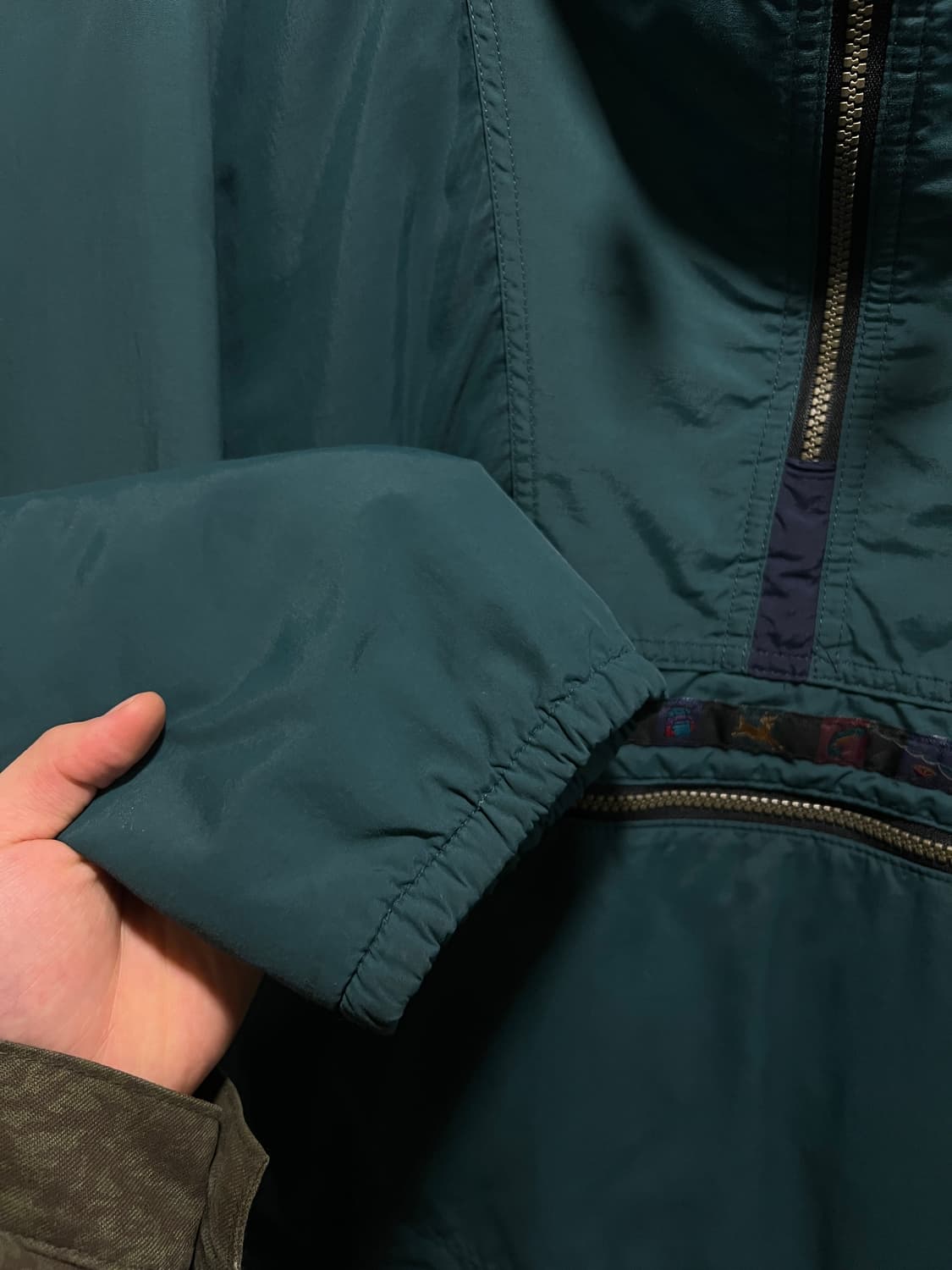 [M]90's 엘엘빈 USA Made 신슐레이트 그린 나일론 후드 자켓 상품이미지5