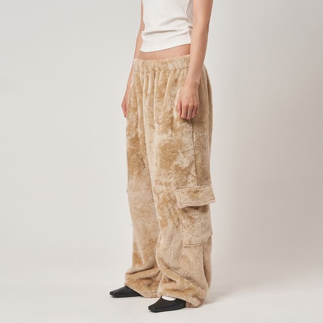 플리즈프로젝트 와이드 퍼 팬츠 상품이미지1