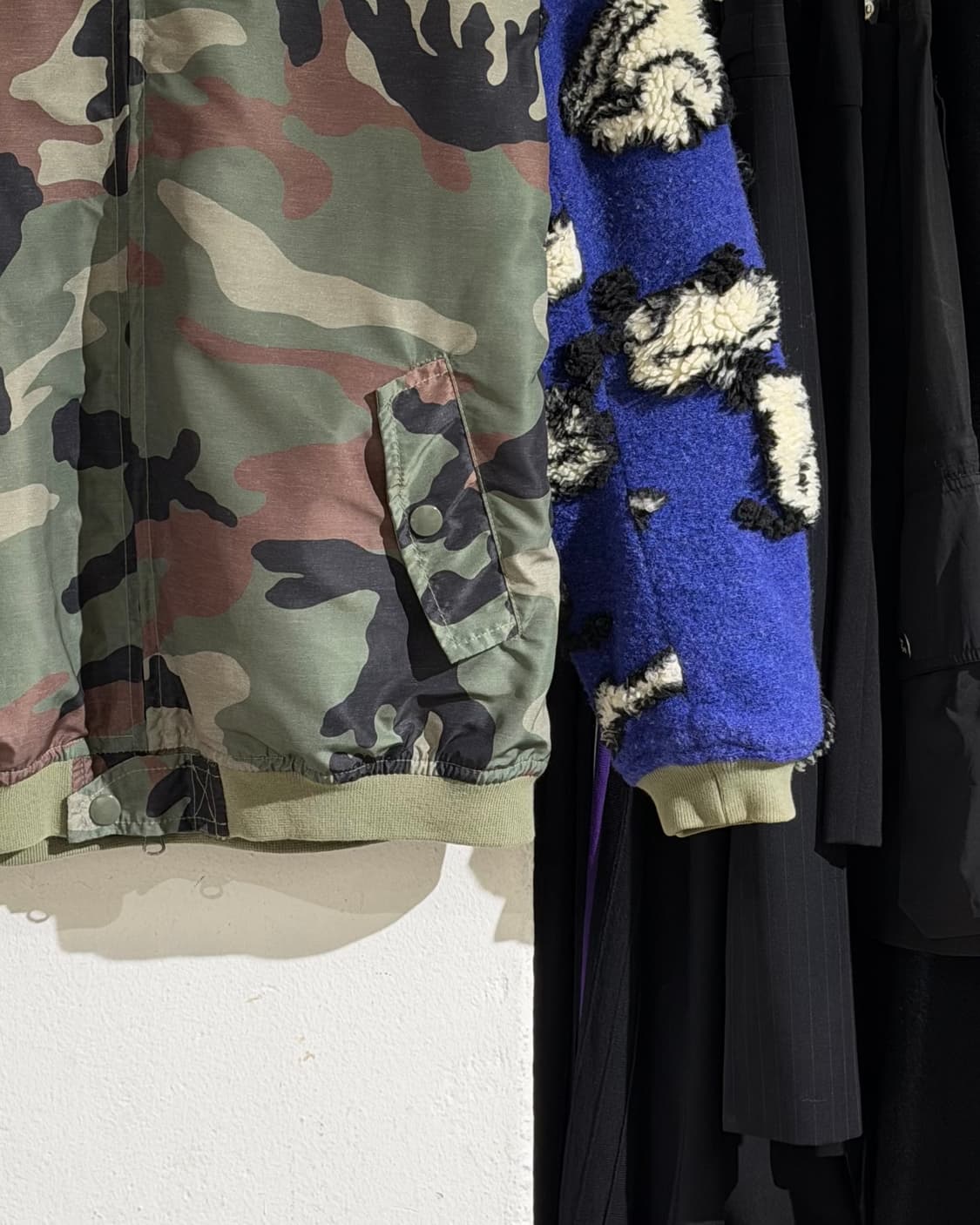 히스토리 리핏츠 카키 카모 울 슬리브 봄버 자켓 상품이미지6