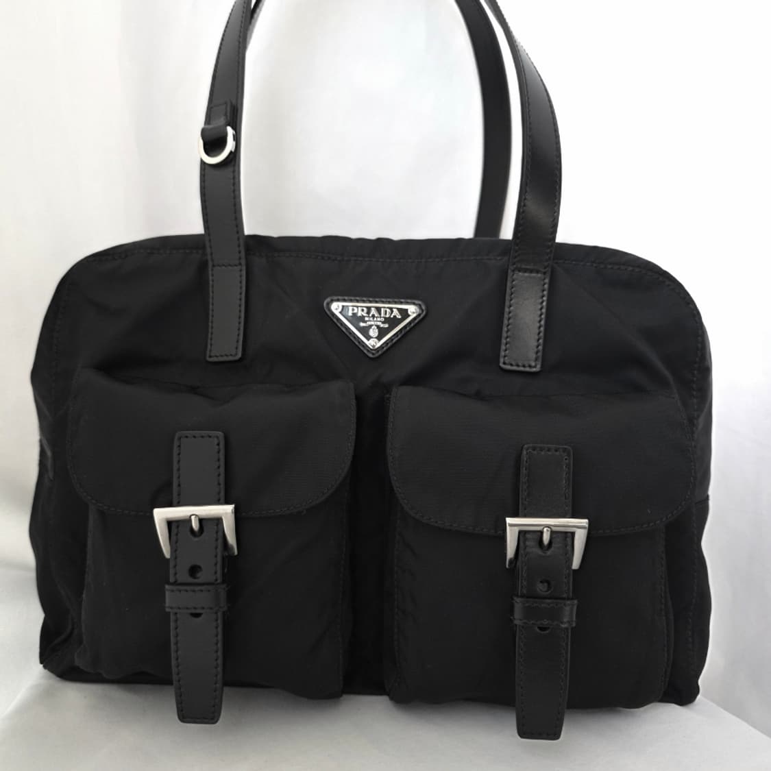 [정품 PRADA] 프라다 투포켓 나일론 숄더백 볼링백 상품이미지2