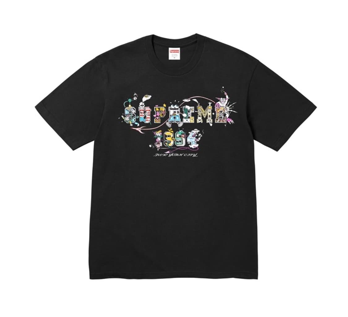 (S)슈프림 24SS 바시티 티셔츠 블랙 상품이미지1