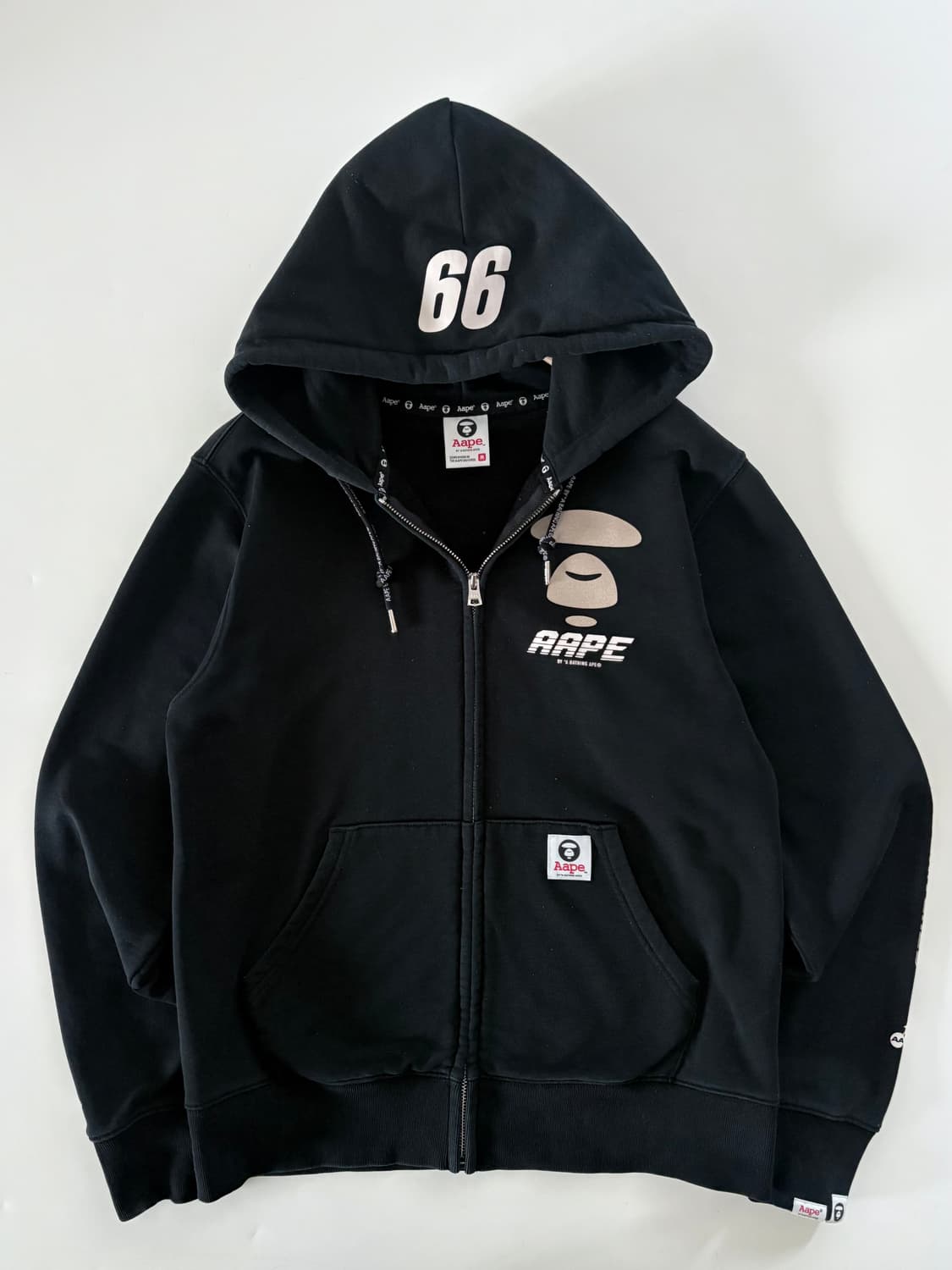 Aape 에이프 블랙컬러 후드집업 상품이미지2